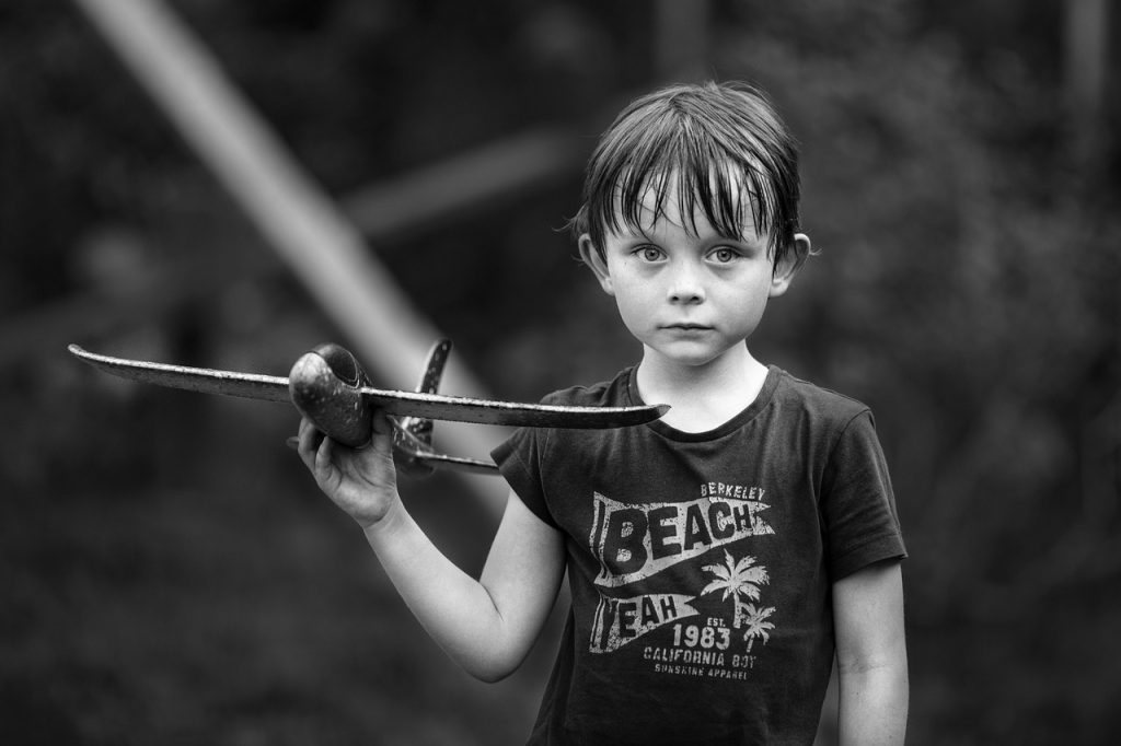 Young man with his model airplane